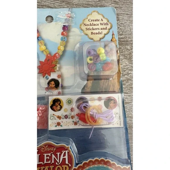 NEW Disney Elena Of Avalor Message in a Bottle Necklace Activity-Stickers Beads - Picture 2 of 6